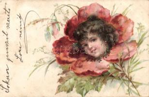 1899 Flower girl litho