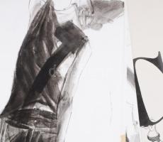 Futaki Attila (1984-2024): 10 db rajz. Tus, ceruza, papír, jelzés nélkül, 15x28 és 25x35 cm között