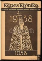 1938 Képes Krónika XX. évf. 1-50. szám. 1938. I. 2. - XII. 4. Majdnem teljes évfolyam. Fekete-fehér képanyaggal illusztrált. Átkötött félvászon-kötésben, kopott borítóval, sérült gerinccel.