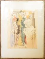 Maracskó Gabriella (1949-2023): Dobozba zárt társulat. Vegyes technika, papír, jelzett. Üvegezett fa...