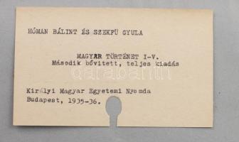 Hóman Bálint - Szekfű Gyula: Magyar történet. I-V. köt. Bp., 1935-1936, Kir. M. Egyetemi Ny. Második...