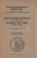 Szirbik Miklós:  Makó várossának közönséges és az abban lévő reformata ekklé'siának különös leírása. Szirbik Miklós prédikátor által 1835/6 eszt[endőben]. Sajtó alá rendezte: Eperjesi Kálmán. Makó, 1926. Makói Friss Ujság Nyomda- és Lapkiadóvállalat. 1 t. (címképen a szerző hártyapapírral védett portréja) + 104 p. Egyetlen kiadás. Szirbik Miklós (1781-1853) makói református lelkész helytörténeti és egyháztörténeti dolgozata társadalomtörténeti szempontból is forrásértékűnek mondható dokumentumokat közöl, oldalszámozáson belül a város térképvázlatával. Példányunk fűzése meggyengült. Fűzve, Csanád vármegye címerével illusztrált, sérült kiadói borítóban, gerinc nélkül, a fedőborítók elváltak a könyvtesttől. Nagyrészt felvágatlan példány.