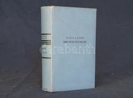 Nietzsche, Friedrich: Der Wille zur Macht. Versuch einer Umwertung aller Werte. Mit einem Nachwort von Alfred Baeumler. [Lipcse] Leipzig, (1930). Alfred Kröner Verlag (Druck der Spamerschen Buchdruckerei). 1 t. (címkép) + [8] + 716 + 40 + [4] p. Friedrich Nietzsche (1844-1900) harmadik korszakának meghatározó jelentőségű műve. A hatalom akarása, mint központi rendező elv már korábban is megjelenik a filozófus gondolatrendszerében, ám a ,,Die Wille zur Macht" címen ismert kötet nem jelent meg a szerző életében, azt csak halála után állították össze a filozófus tanítványai. A filozófiai nihilizmust vállaló, a vallással és a köznapi morállal leszámoló kötet számos nietzschei aforizmából áll össze, és a fenti címen először 1901-ben jelent meg. A kötetünkben is szereplő, és legbefolyásosabbnak tekintett, 4 könyvre tagolódó, 1067 aforizmából összeállított változat viszont csak 1906-ban, teljes magyar fordítására pedig 2002-ig kellett várni. Számos oldalon aláhúzás. (Kröners Taschenausgabe, Band 78.) Feliratozott kiadói egészvászon kötésben. Jó példány.