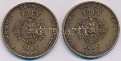 Bognár György (1944-) 1985. "40 éves a BÁV / Mária Terézia" (2x) kétoldalas bronz emlékére...