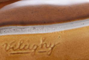 Világhy Árpád (1960- ): Táska alakú italos üveg. Jelzéssel, hibátlan, 25x22 cm