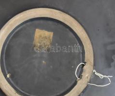 Bodrogkeresztúri pipacsmintás dísztál, jelzett, kis kopással, d: 27,5 cm