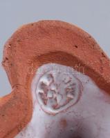 Art deco kutya figura. Mázas kerámia, jelzett, apró mázhibákkal 12 cm