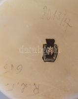 AMM alabástrom ékszeres dobozka fedéllel. d: 11 cm Jelzett