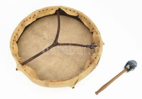 Sámándob, ütővel, tartójában, d: 60 cm