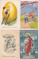 15 db RÉGI motívum képeslap vegyes minőségben: húsvéti üdvözlőlapok / 15 pre-1945 motive postcards in mixed quality: Easter greetings