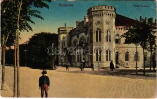 Komárom, Komárno; Tiszti kaszinó. Vasúti levelezőlapárusítás 9. sz. 1916. / K.u.K. military officers' casino (EB)