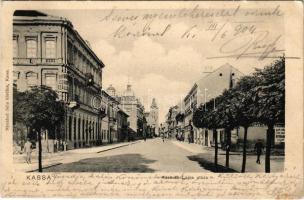 1904 Kassa, Kosice; Kossuth Lajos utca, Europa szálloda. Nyulászi Béla kiadása / street view, hotel (EK)