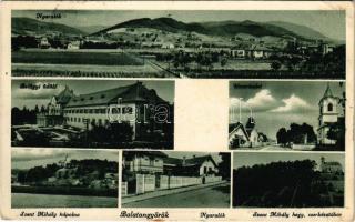 1941 Balatongyörök, Szent Mihály kápolna, Nyaralók, Belügyi üdülő, Szent Mihály hegyi cserkésztábor, utcakép, üzlet, templom, villa. Jurkovics Mátyásné kiadása (Rb)