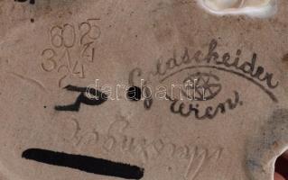 Meissinger, Goldscheider, Wien, art deco kerámia kutya figura. Kézzel festett, jelzett, apró mázhibá...