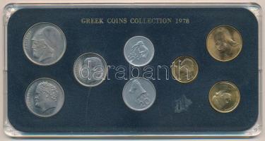 Görögország 1978. 10l-20D (8xklf) forgalmi sor műanyag tokban T:UNC Greece 1978. 10 Lepta - 20 Drachmai (8xdiff) coin set in plastic case C:UNC