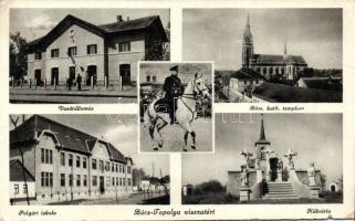 Bács-Topolya railway station, school and Miklós Horthy (EK)