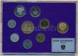 Ausztria 1987. 2gr-20Sch (8xklf) forgalmi sor + Bécsi verde zseton, műanyag tokban T:PP  Austria 1987. 2 Groschen - 20 Schilling (8xdiff) coin set + "Hauptmünzamt" mint token in plastic case C:PP