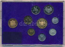 Ausztria 1987. 2gr-20Sch (8xklf) forgalmi sor + Bécsi verde zseton, műanyag tokban T:PP 
Austria 19...