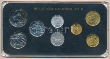 Görögország 1973. 10l-20D (8xklf) forgalmi sor műanyag tokban T:UNC Greece 1973. 10 Lepta - 20 Drachmai (8xdiff) coin set in plastic case C:UNC