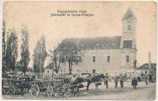 1906 Bakóvár, Bachóvár, Bacova; templom, Wallachy Frigyes üzlete és saját kiadása / church, publisher&#039;s shop + &quot;BUZIÁS-TEMESVÁR 284. SZ.&quot; vasúti mozgóposta