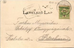 1904 Kassa, Kosice; Fazekas utca, Otthon kávéház, Vitéz A. üzlete. Nyulászi Béla kiadása / street vi...