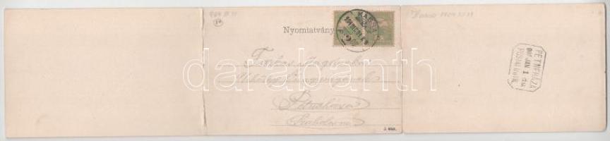 1904 Kassa, Kosice; látkép. 3-részes kihajtható panorámalap. Nyulászi Béla kiadása / 3-tiled folding...