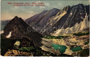 1918 Tátra, Magas-Tátra, Vysoké Tatry; Menguszfalvi-völgy a Békás tavakkal. Cattarino S. utóda Földes Samu kiadása / Mengsdorfer-Tal mit den Frosch-Seen / valley, lake (EK)