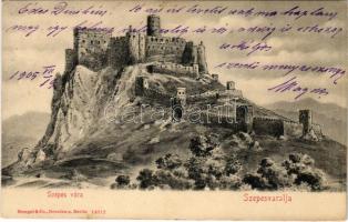 1905 Szepesváralja, Spisské Podhradie; Szepes vára / Zipser Schloss / Spissky Hrad / castle ruins (fl)