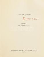 Katona József: Bánk bán. Dráma öt szakaszban. Borsos Miklós illusztrációival. Bp., 1963., Szépirodalmi. Kiadói egészbőr-kötésben. Számozás nélkül!