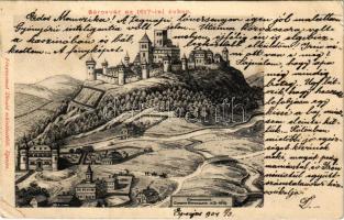 1904 Nagysáros, Velky Saris; Sáros vár 1617. évben. Fénynyomat Divald műintézetéből / Sarissky hrad / castle anno 1617 (EK)