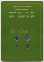 Ecuador 1976-1985. 10c - 1S (4xklf), "Coin Sets of All Nations" forgalmi szett felbélyegze...