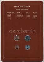 Uganda 1987. 1Sh - 10Sh (4xklf), "Coin Sets of All Nations" forgalmi szett felbélyegzett k...