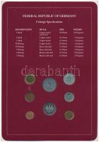 NSZK 1959-1992. 1pf - 5M (8xklf), "Coin Sets of All Nations" forgalmi szett felbélyegzett ...