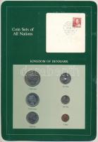 Dánia 1984-1987. 5ö-5K (6xklf), "Coin Sets of All Nations" forgalmi szett felbélyegzett kartonlapon T:UNC kis patina, a kartonlap kopott  Denmark 1984-1987. 5 Öre - 5 Kroner (6xdiff) "Coin Sets of All Nations" coin set on cardboard with stamp C:UNC small patina, worn cardboard