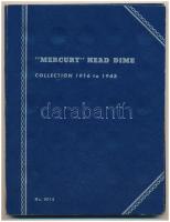 "Mercury Head Dime Collection 1916 to 1945", Whitman Publishing Company érmeberakó album használt állapotban  "Mercury Head Dime Collection 1916 to 1945", Whitman Publishing Company, coin folder in used condition