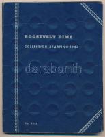 "Roosevelt Dime collection starting 1946", Whitman Publishing Company érmeberakó album használt állapotban  "Roosevelt Dime collection starting 1946", Whitman Publishing Company, coin folder in used condition