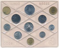 Olaszország 1980. 1L-500L (10xklf) forgalmi sor fóliatokban, tanúsítvánnyal, közte 1980R 500L Ag + &...