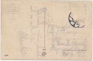 1917 Pozsony, Pressburg, Bratislava; Stefánia út, "A" villamos, Deák szálloda és kávéház /...