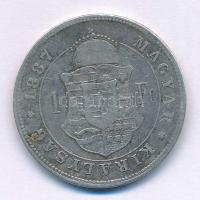 1887KB 1Ft Ag "Ferenc József / Barokk címer" T:F Adamo M15