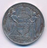 1939. 5P Ag "Horthy balra" T:XF patina Adamo P8.2