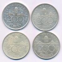 1992-1993. 200Ft Ag "MNB" (2xklf) + 1994. 200Ft Ag "Deák" (2db) T:AU,XF patina
...