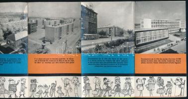 cca 1965-1980 Dunaújváros, francia nyelvű, képes idegenforgalmi ismertető prospektus, kihajtva: 42x3...