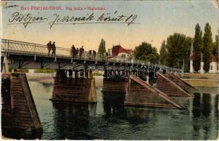 1918 Pöstyén-fürdő, Kúpele Piestany; Vág hídja. Weinreb Adolf kiadása / Váh bridge (Rb)