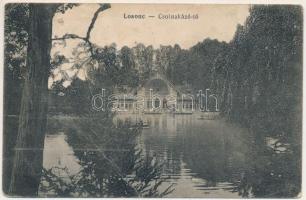 1915 Losonc, Lucenec; Csolnakázó tó. Greiner Simon kiadása / lake (ázott / wet damage)