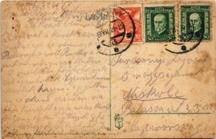 1929 Pöstyén, Piestany; Thermia Palace és fürdő. Vasúti levelezőlapárusítás 52-1917. / hotel and spa...