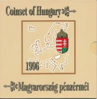 1996. 10f-100Ft 10klf db "50 éves a forint" forgalmi sor dísztokban. A belső tokon a ragas...