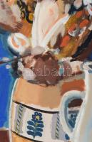 Misch Ádám (1935-1995): Csendélet. Olaj, farost, jelezve jobbra lent (Misch), hátoldalán Képcsarnok ...