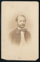 1865 Szentmiklósi Szabó József (1822-1894) bányamérnök, geológus, az MTA tagja, a magyar geológus iskola megteremtője; vizitkártya Schrecker Ignác (1834-1888) pesti műterméből, alja vágott, 9,5x6 cm