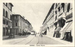 Rimini with the photo shop of Trevisani and tram