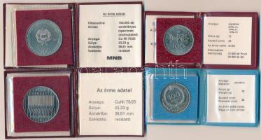 1982. 100Ft Cu-Ni "Labdarúgó Világbajnokság 1982" eredeti MNB tokban tanúsítvánnyal + 1983...